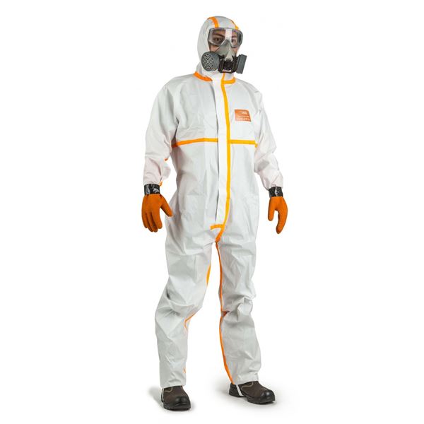 Oblek ochrann CoverChem 4M40, biely, vekos S