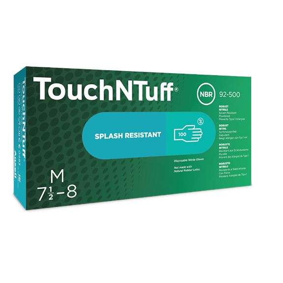 Rukavice jednoraz. nitril. TouchNTuff 92-500, veľkost L (8.5-9), box 100ks