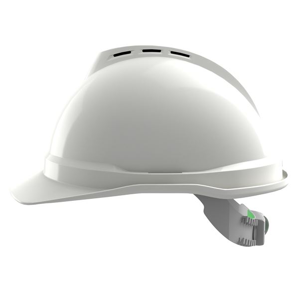 Ochranná prilba V-Gard 500, vetraná, biela, Push-Key PVC