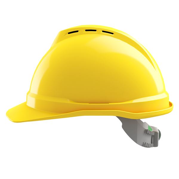 Ochranná prilba V-Gard 500, vetraná, žltá, Push-Key PVC