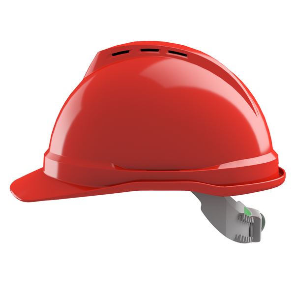 Ochranná prilba V-Gard 500, vetraná, červená, Push-Key PVC