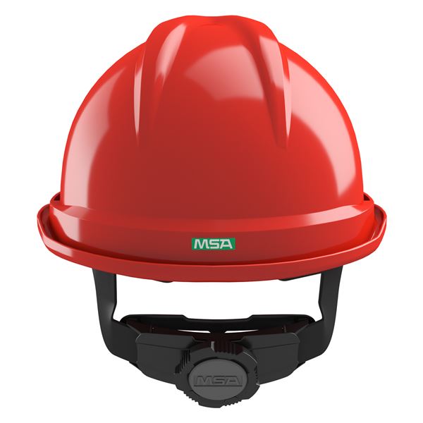 Antistatick pracovn prilba MSA V-Gard 500, vetran, erven, upnanie Fas-Trac III