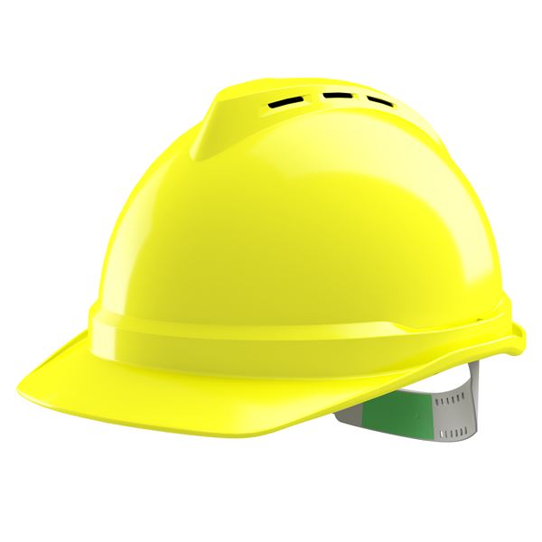 Ochranná prilba V-Gard 500, vetraná, Hi-viz žltá, Push-Key PVC