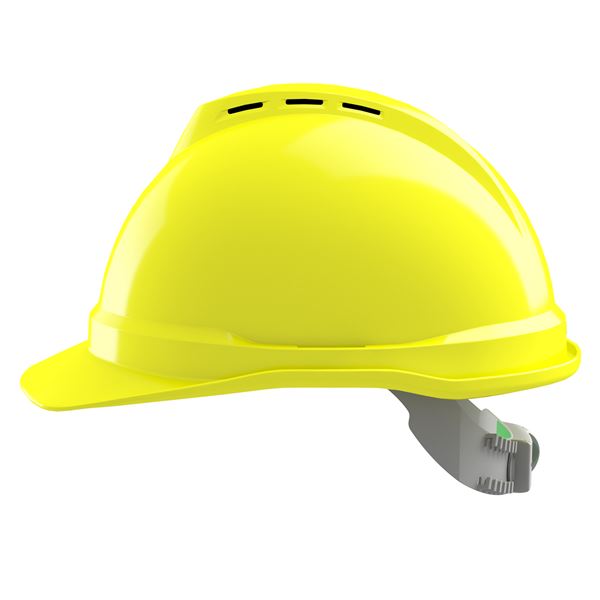 Ochranná prilba V-Gard 500, vetraná, Hi-viz žltá, Push-Key PVC