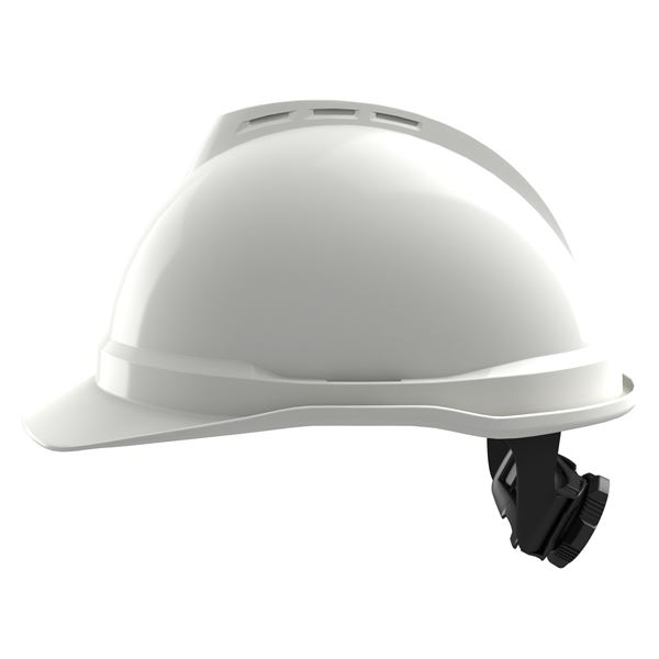 Ochranná prilba V-Gard 500, nevetraná, biela, Fas-Trac 3 PVC