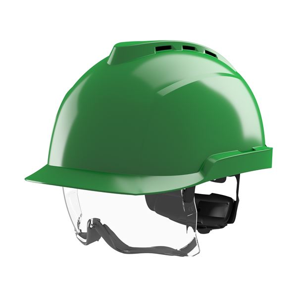 Antistatick pracovn prilba MSA V-Gard 930, vetran, zelen, upnanie Fas-Trac III